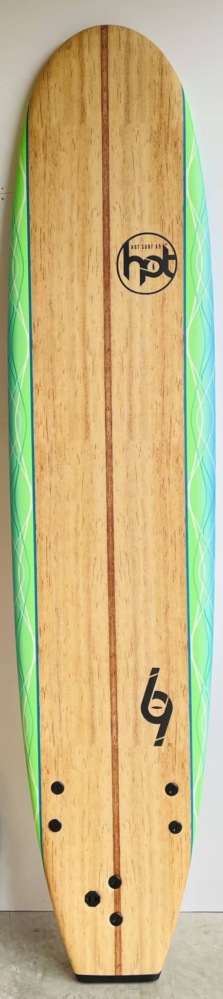 8″0 ft Hot Surf 69 Soft board Beginners Surfboard Foam Mini Mal Leash wax fins 