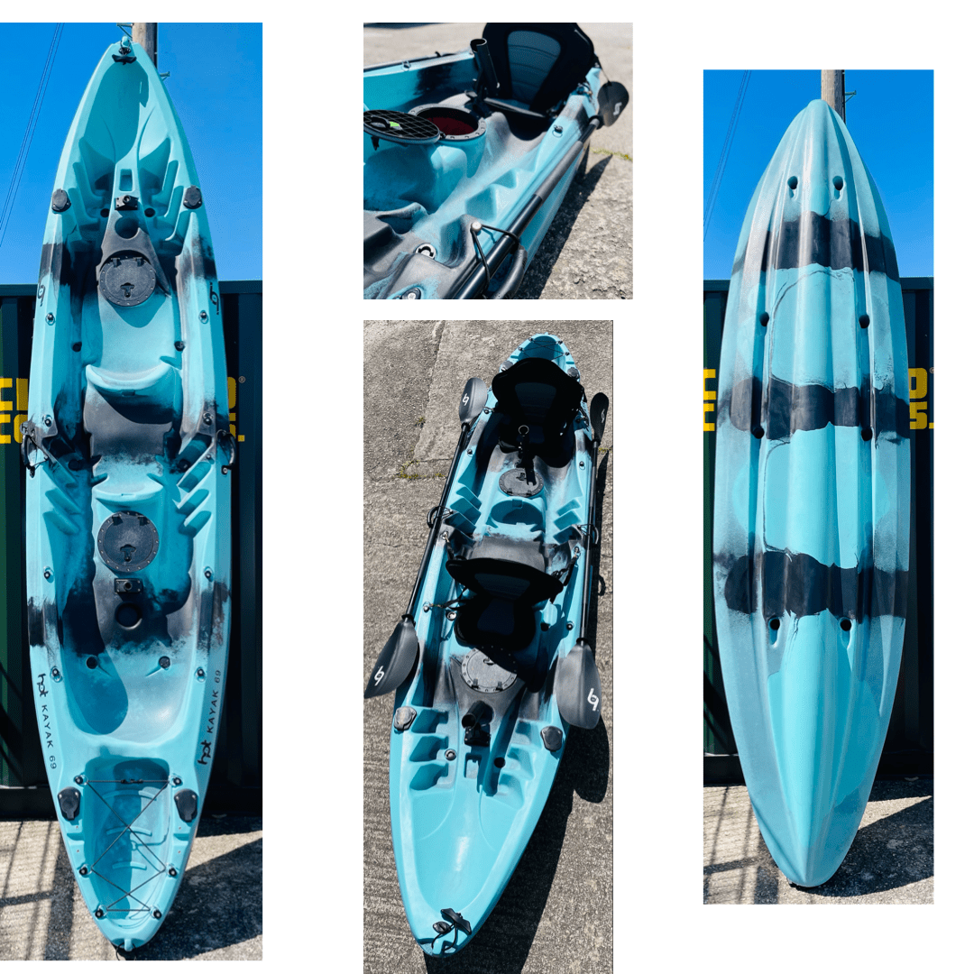 Double Kayak Sit on top Kayak 2 + 1 Package 3.7 M Hot Surf 69 - Hot Surf 69